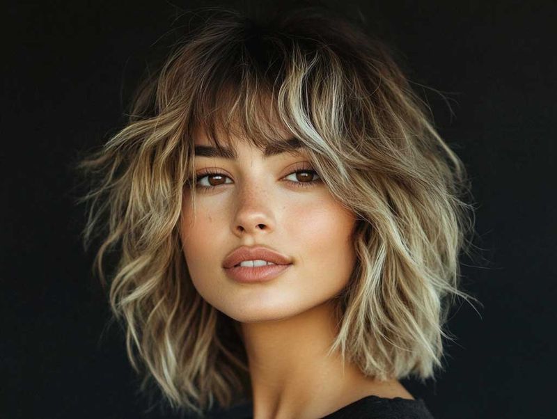 Shaggy Bob With Long Bangs