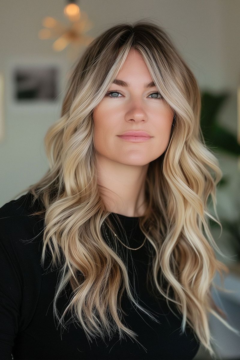 Curtain Bangs with Center Part