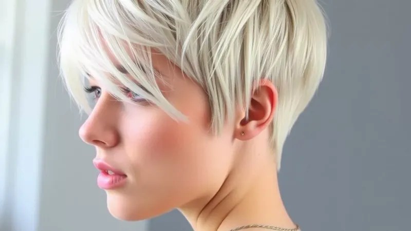 Tapered Crop with Long Bangs