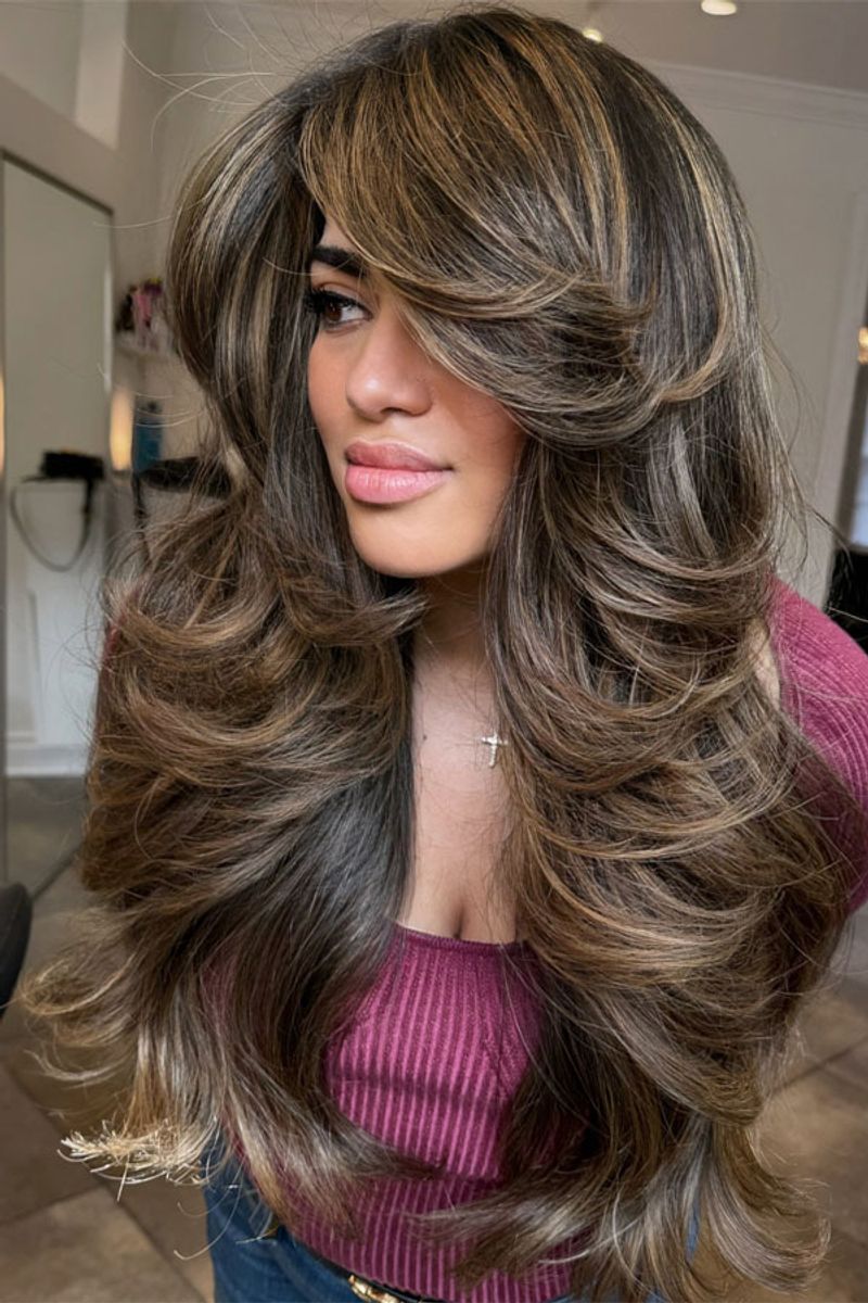 Feathered Layers For Thick Hair