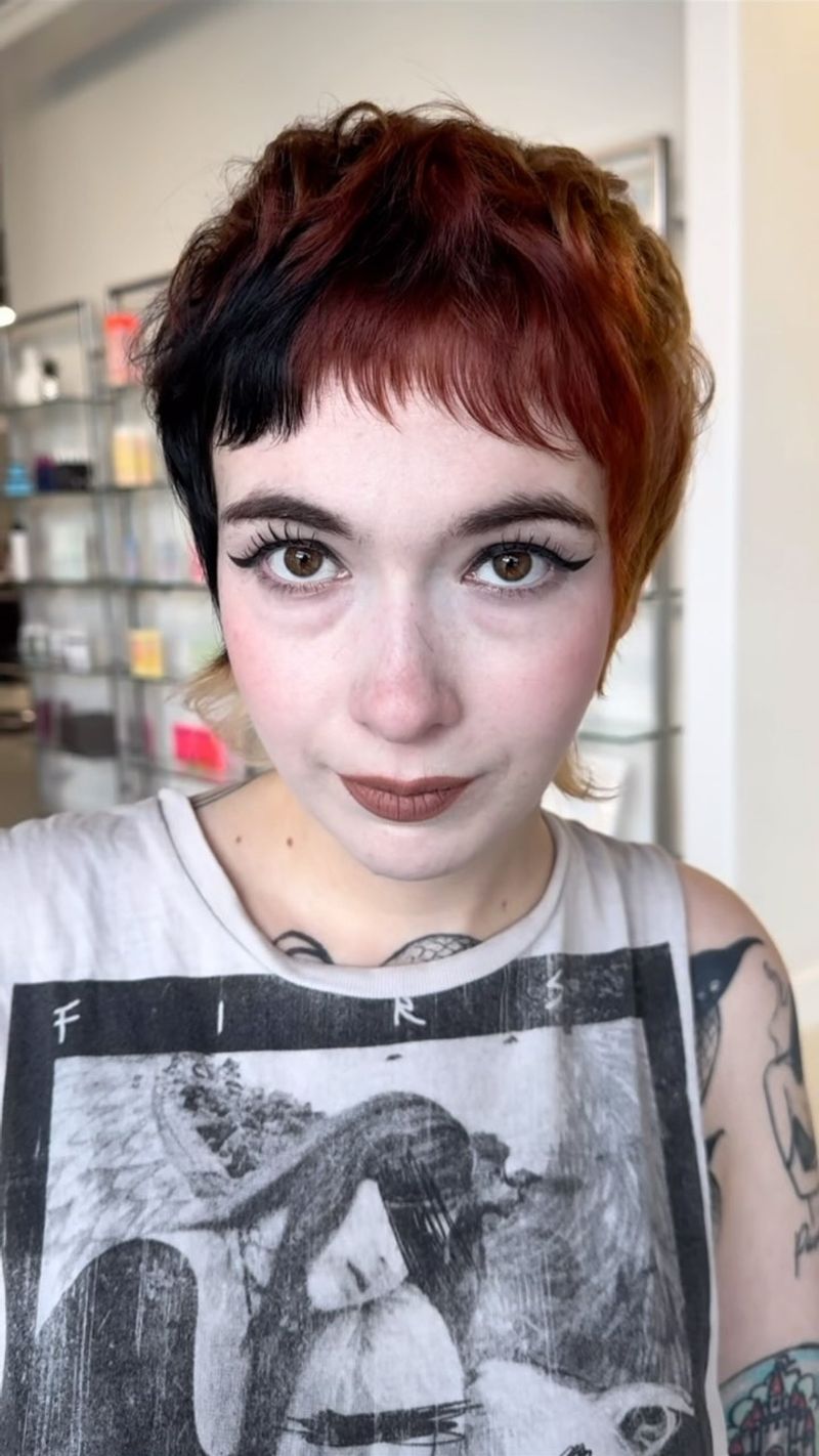 Bold Color-Block Pixie
