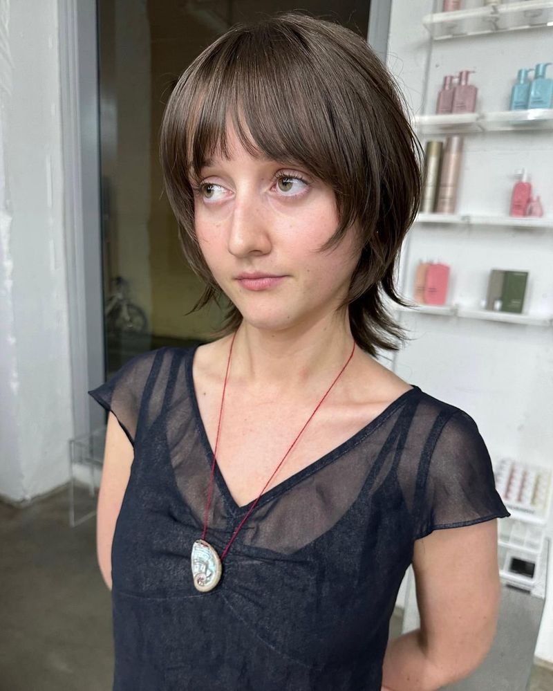 Shaggy Pixie with Curtain Bangs