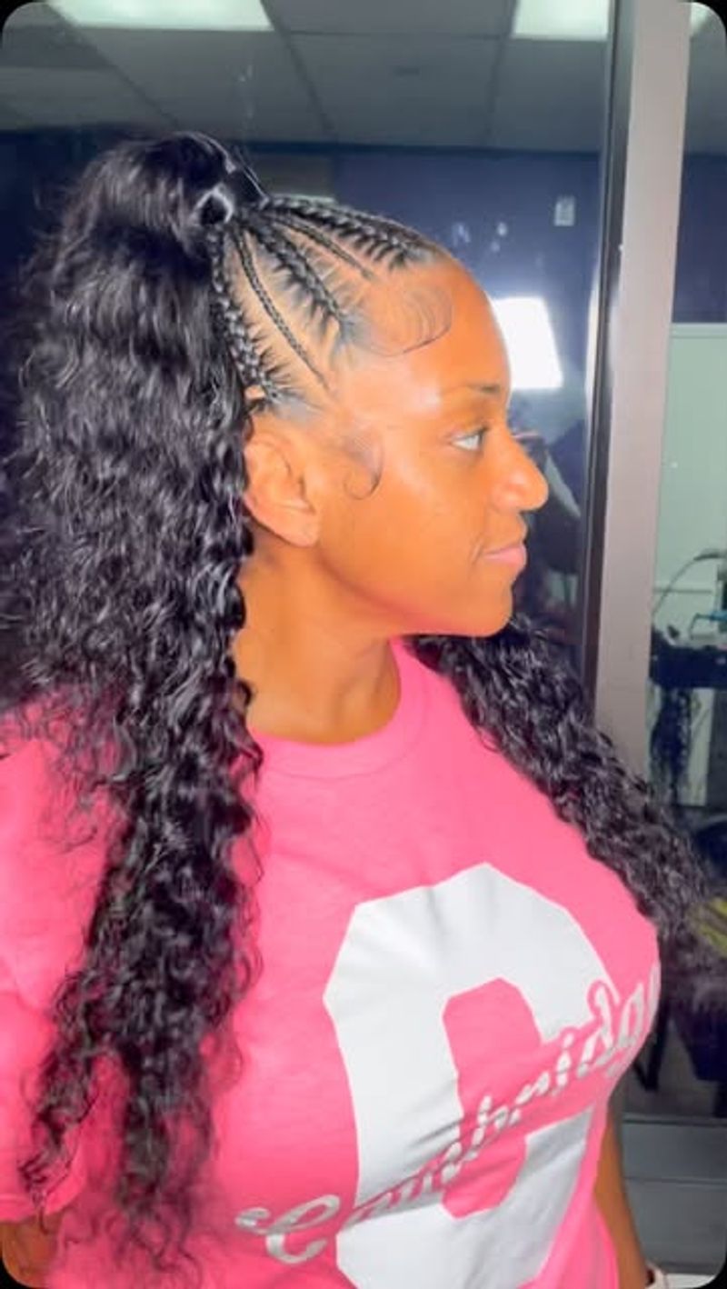 Half-Up Feed-In Braids