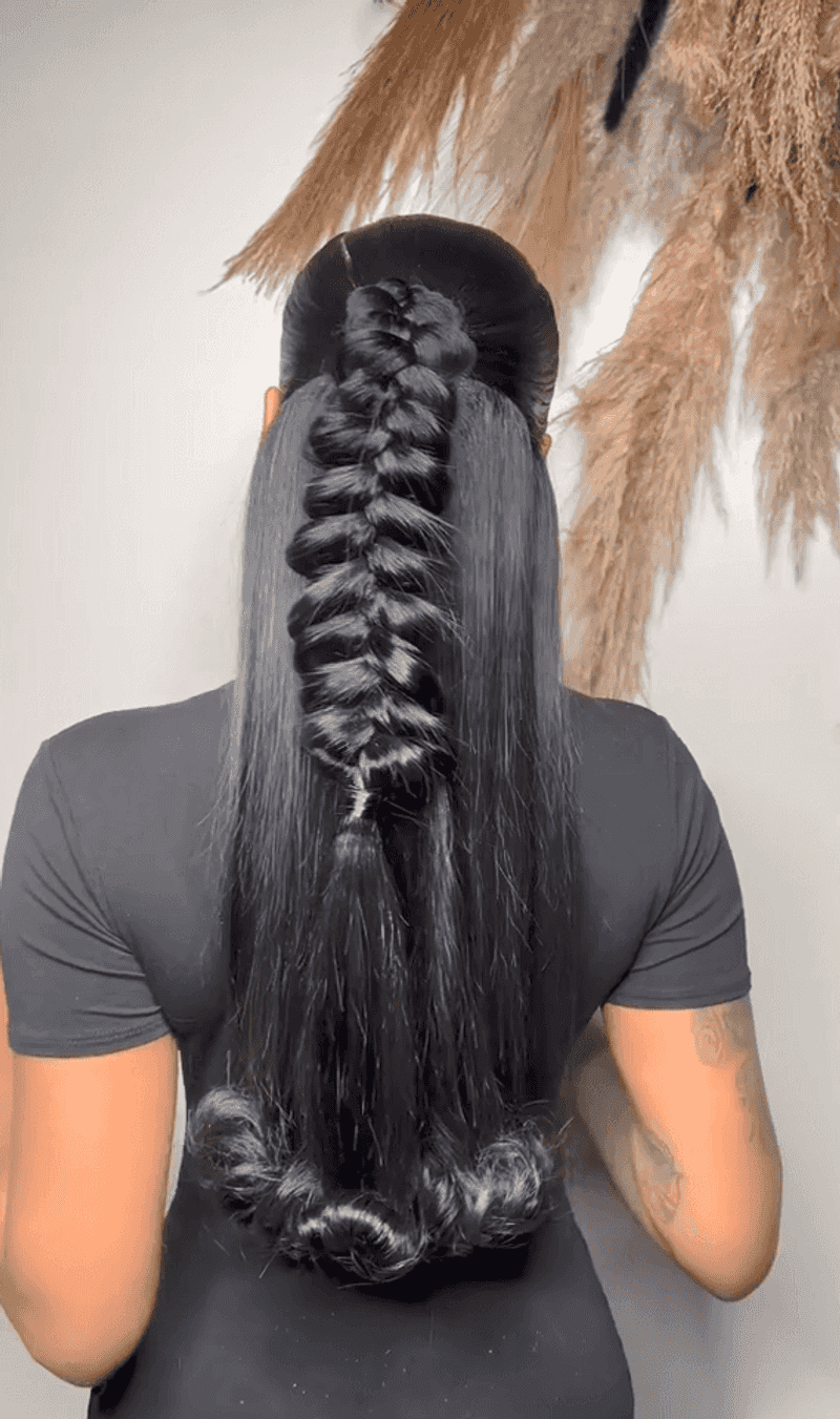 Half-Up Bubble Ponytail