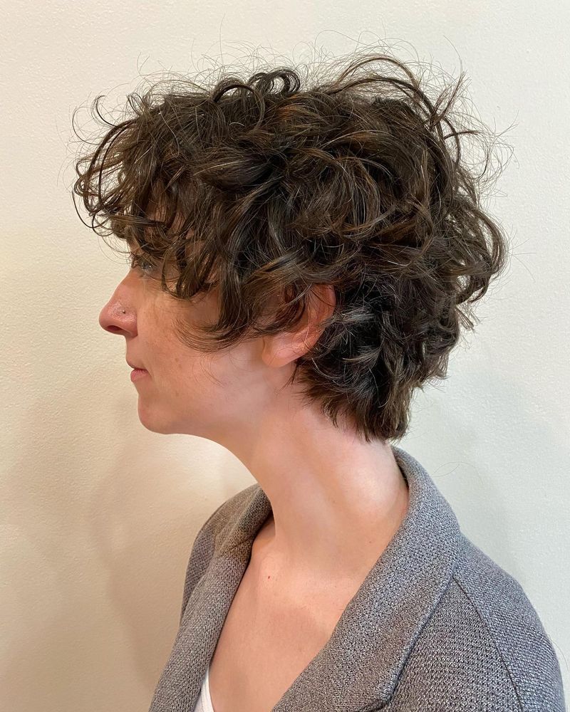 Curly Mushroom Cut with Rounded Bangs