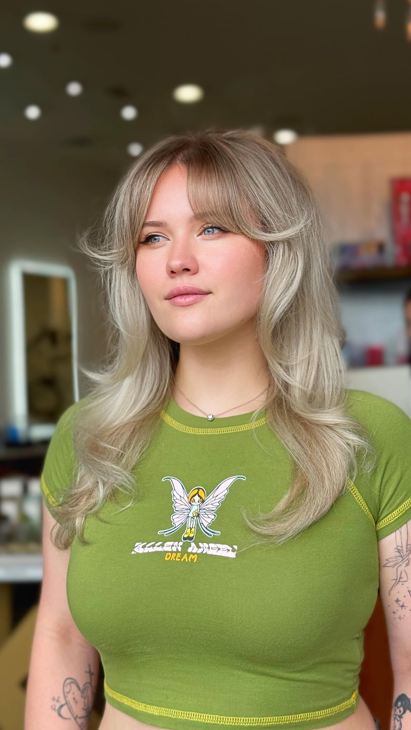 Butterfly Cut with Bardot Bangs
