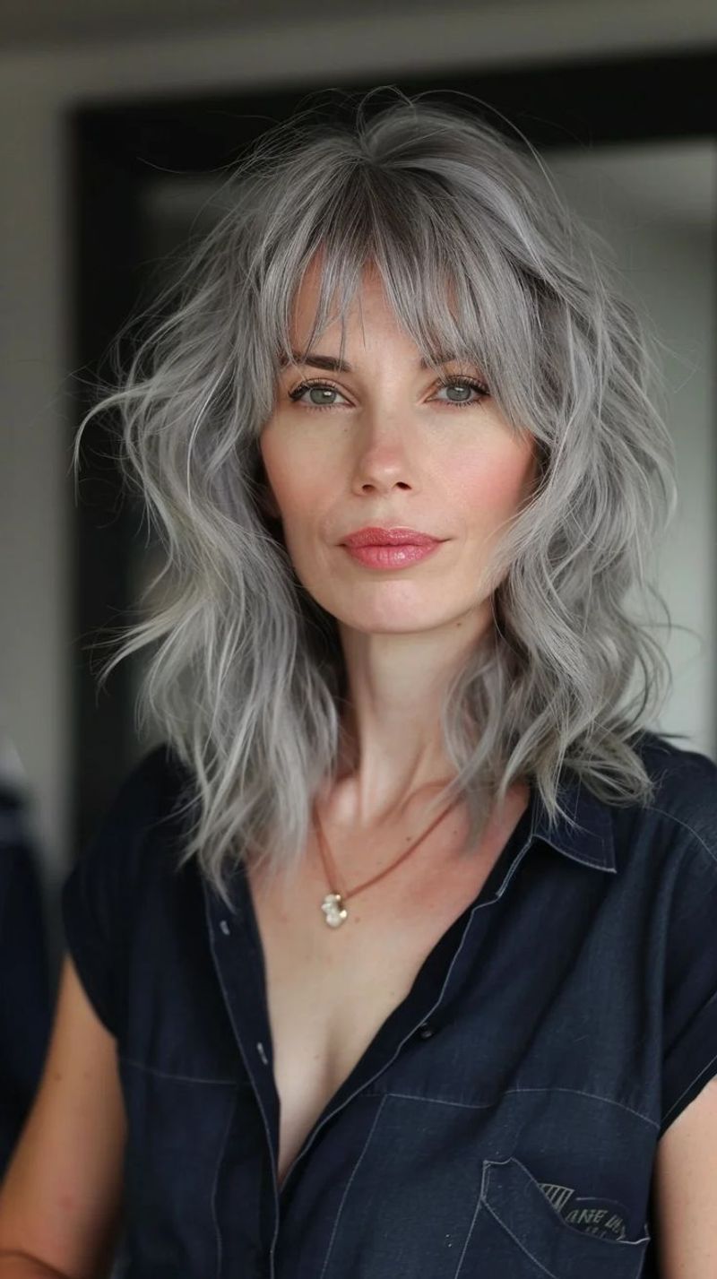 Wavy Midi Cut with Side Part