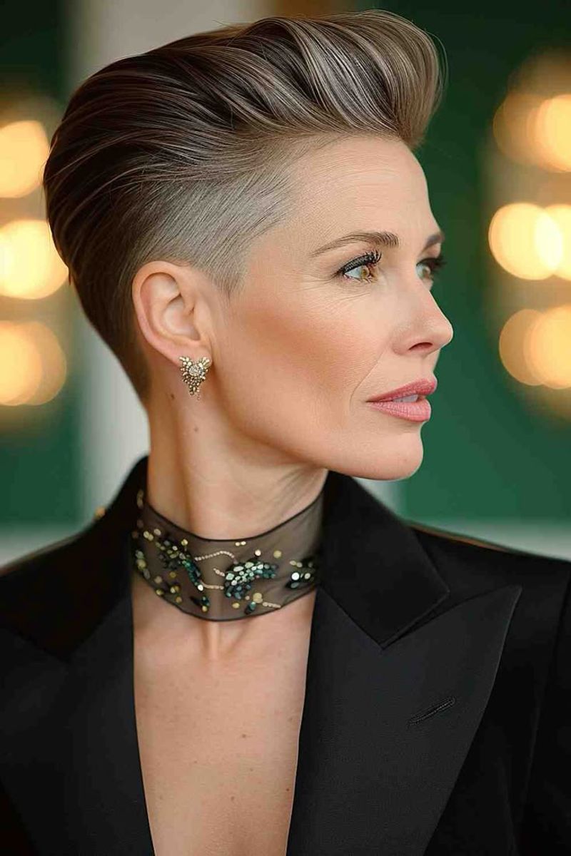 Slicked-Back Pompadour