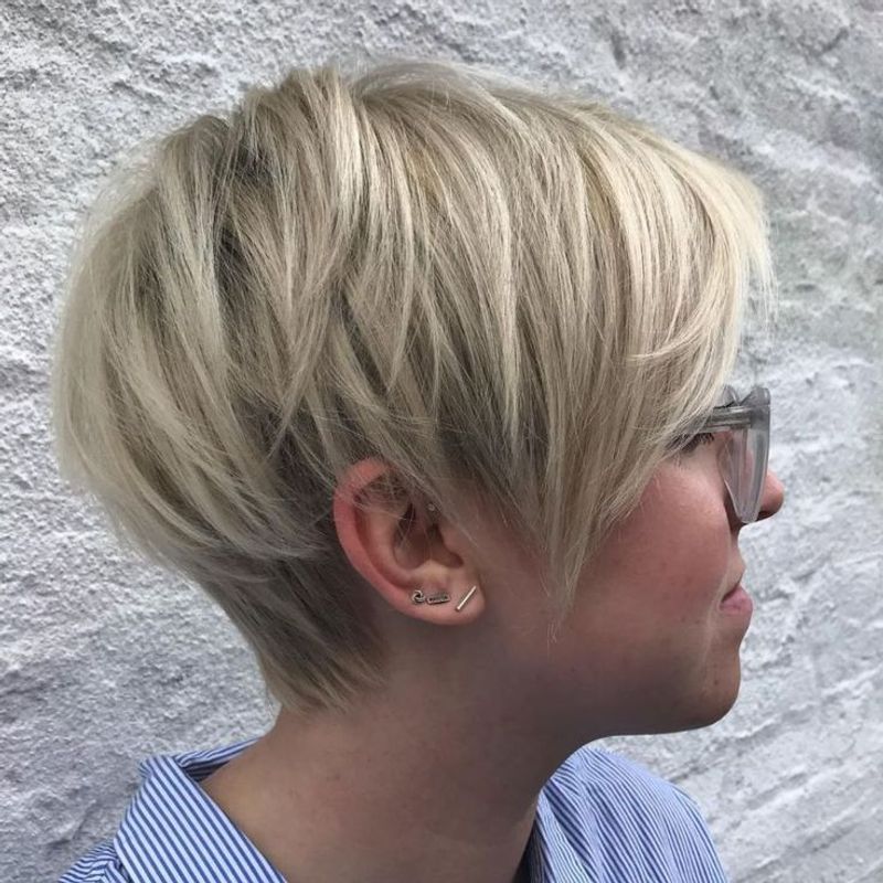 Textured Ash Blonde Pixie