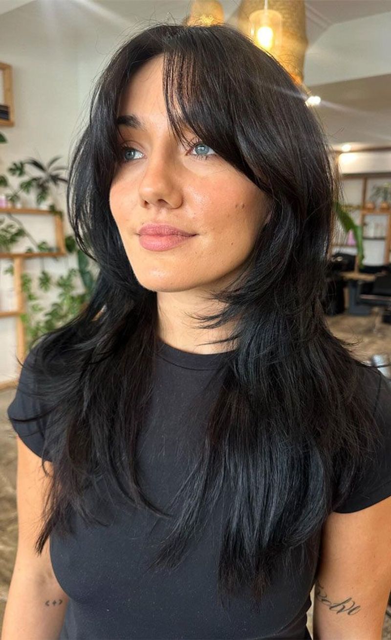 Classic Curtain Bangs Shag