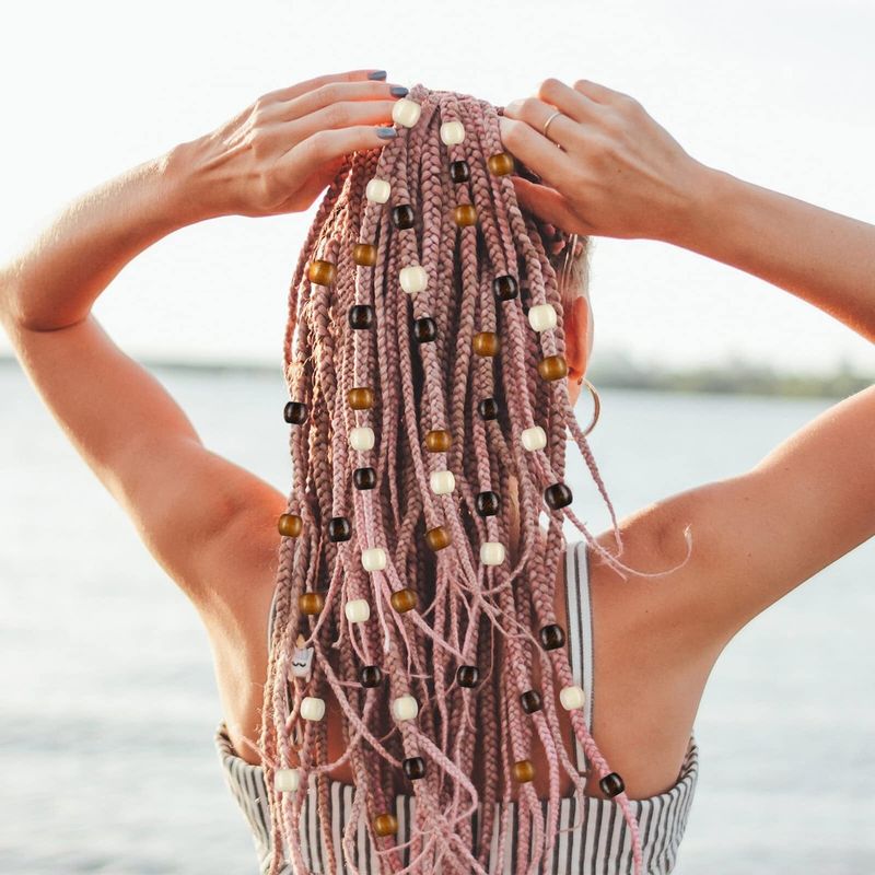 Beaded Box Braids Curtain