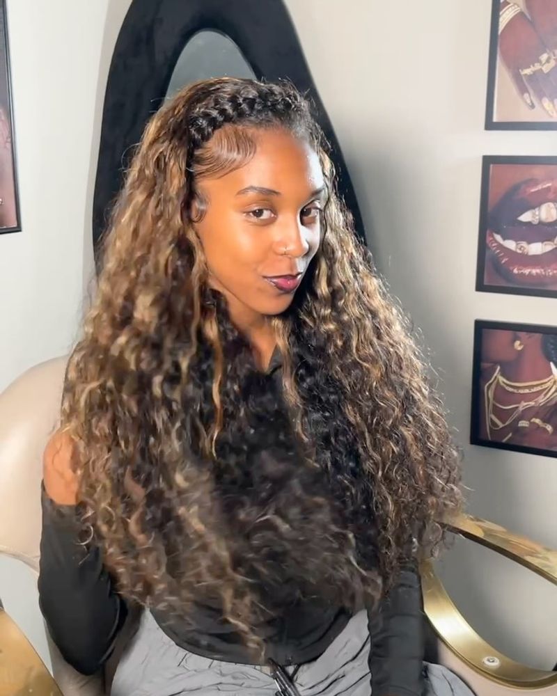 Crown Braid with Fluffy Back
