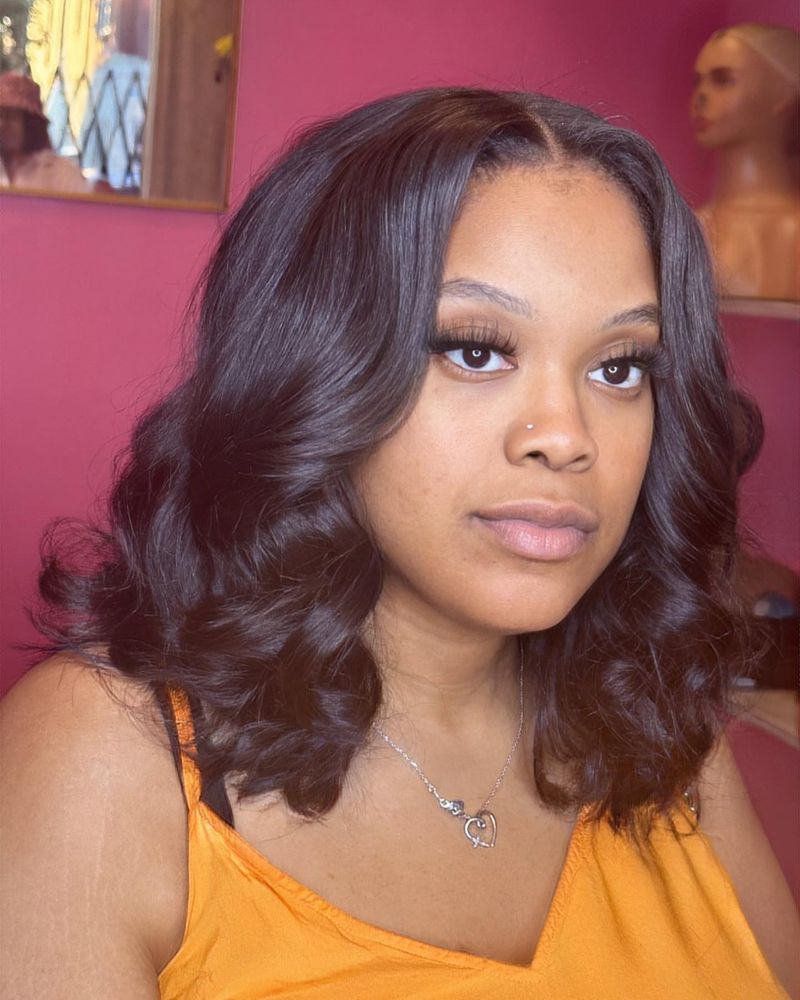 Long Lob with Center Part