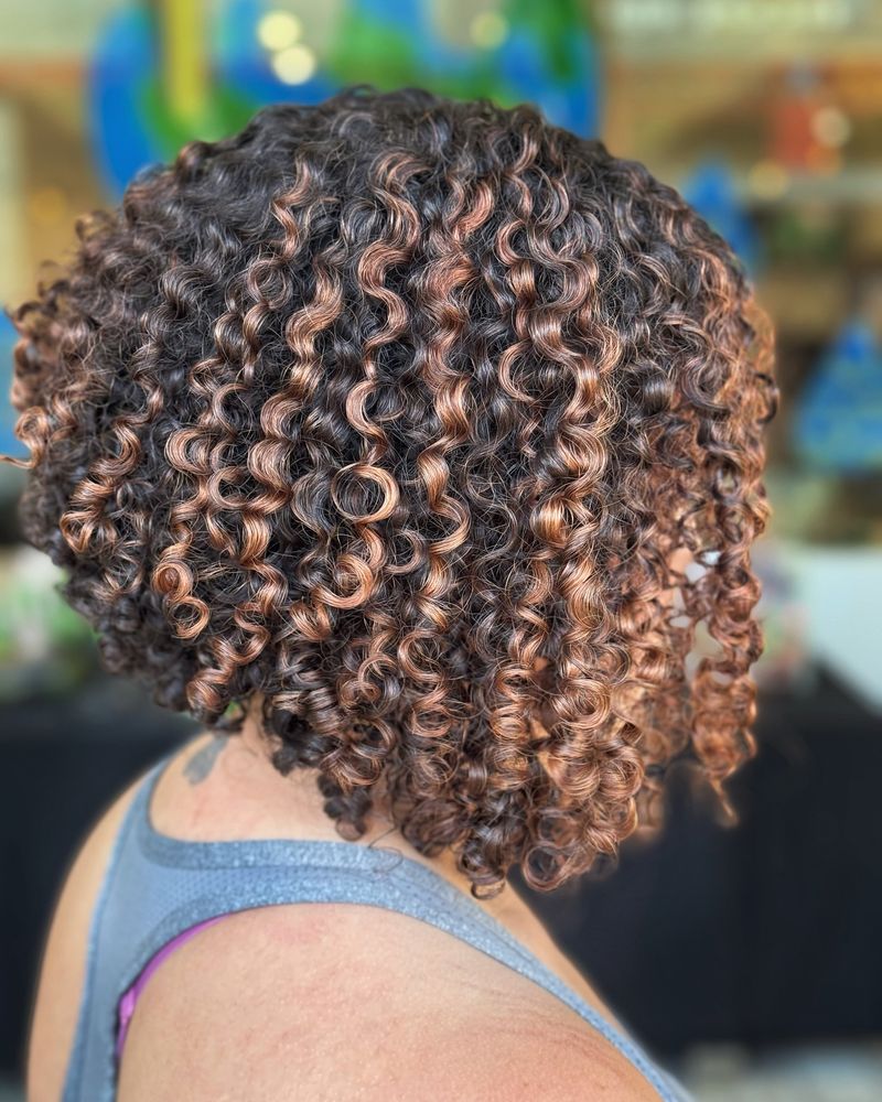 Curly Layered Bob with Rounded Silhouette