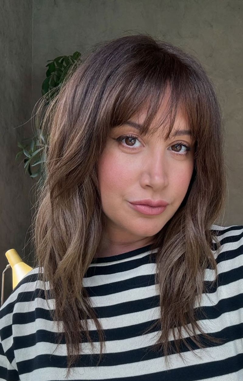 Tousled Mid-Length with Bangs