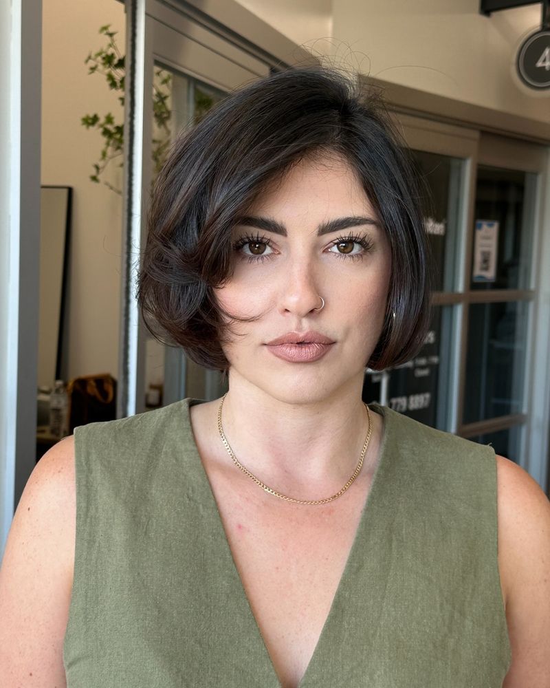 Side-Parted Chin-Length Bob