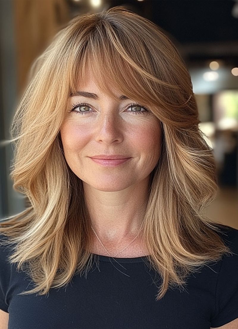 Wispy Bangs with Medium Layers