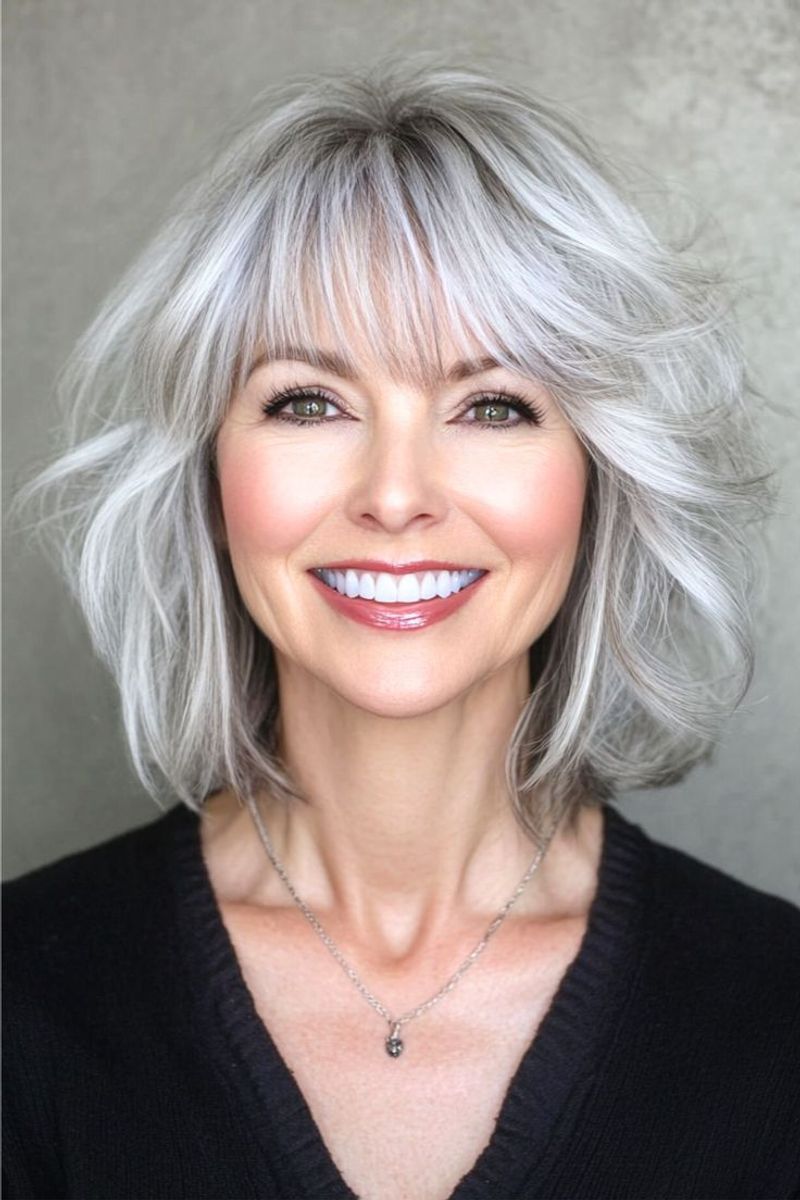 Feathered Crop with Wispy Bangs