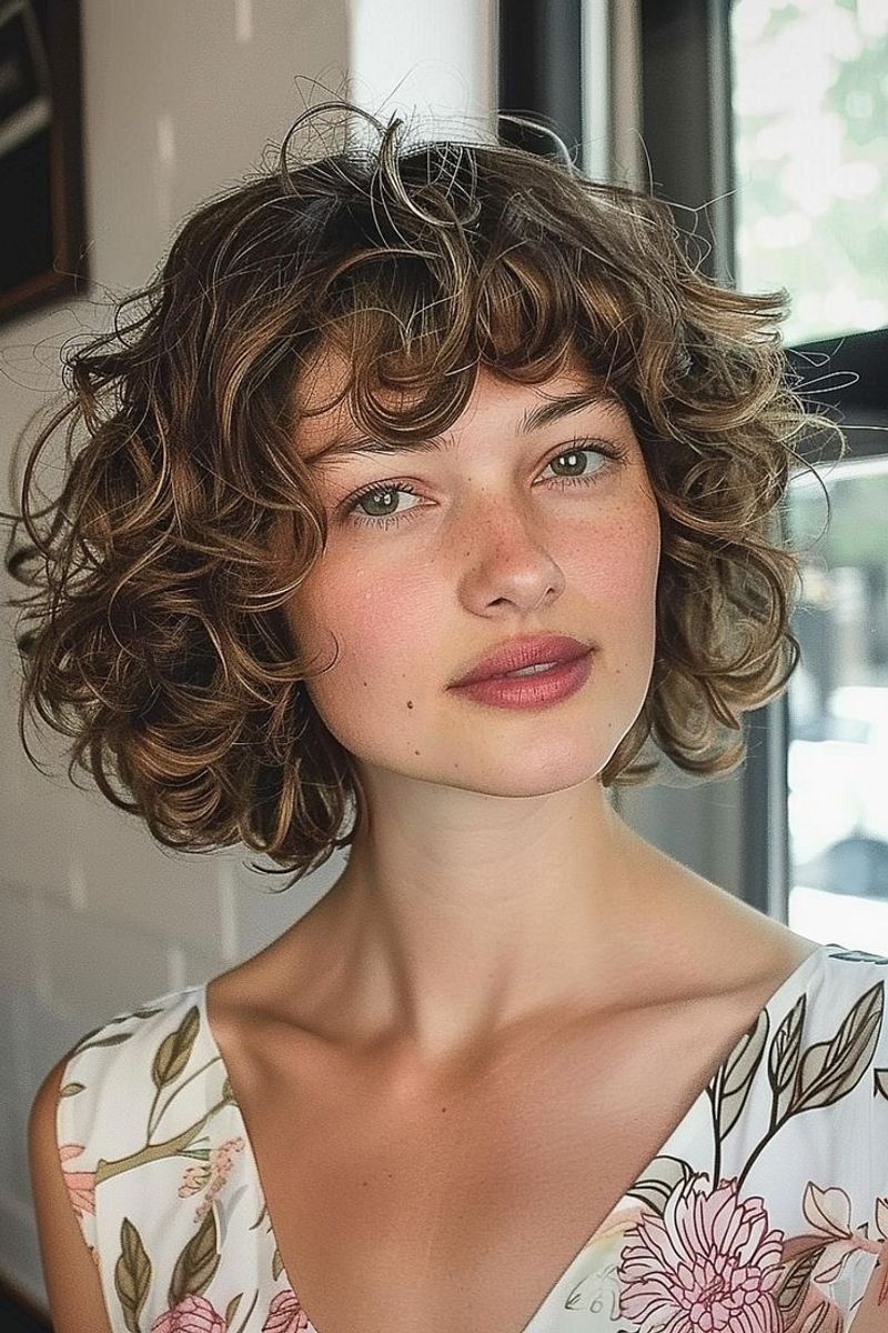 Chin-Length Curly Cut