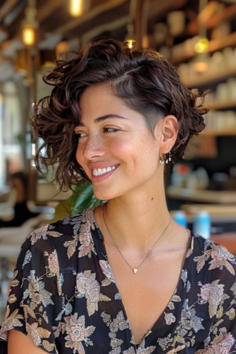 Curly Undercut Bob