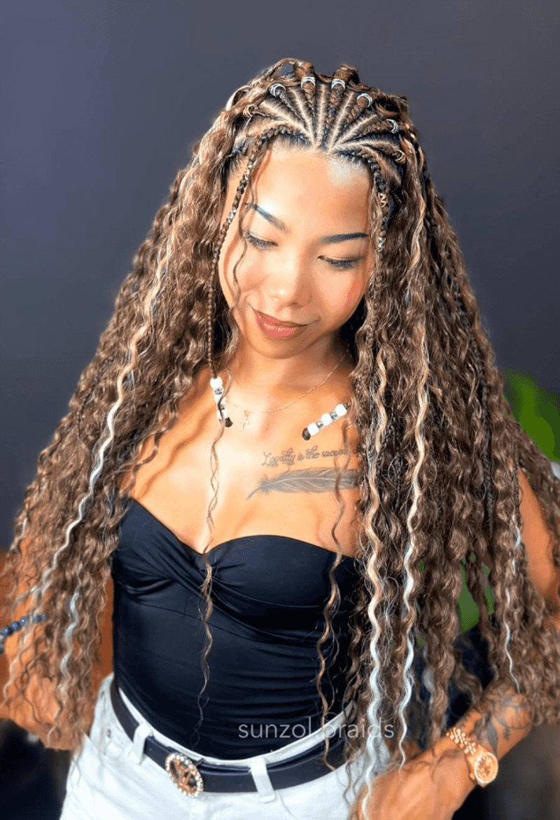 Silver-Accented Fulani Braids