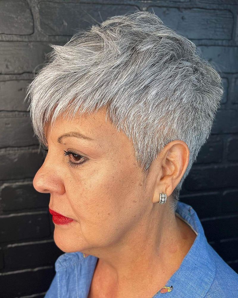 Silver Pixie with Feathered Layers
