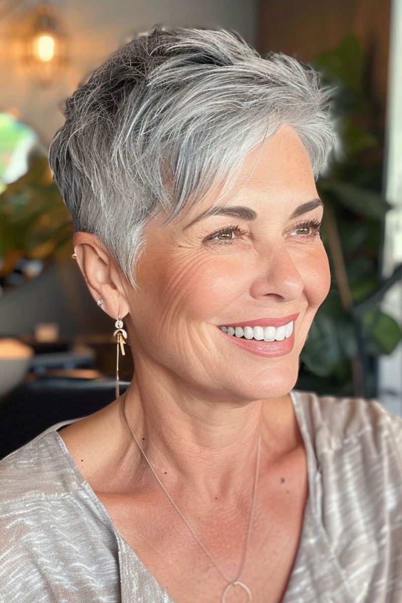 Silver Fox Pixie Cut