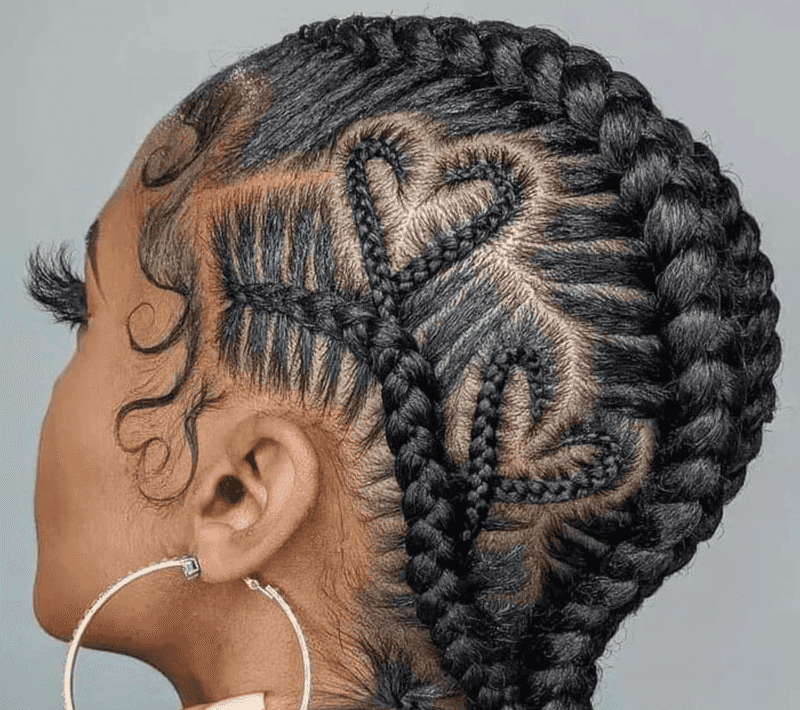 Heart-Shaped Part Knotless Braids