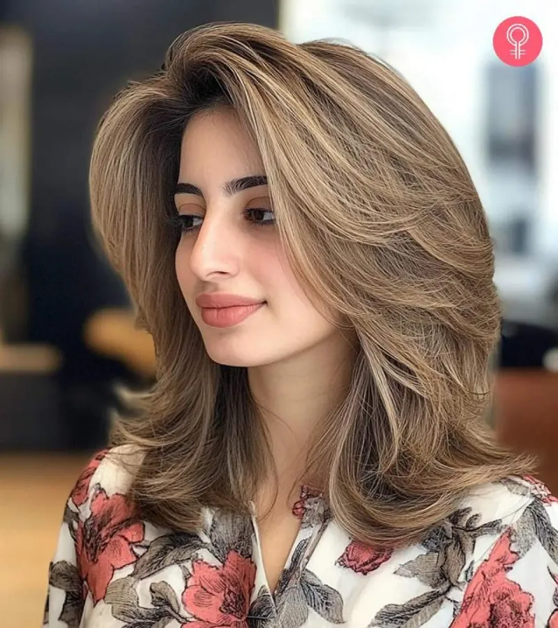 Feathered Cut with Side-Swept Bangs