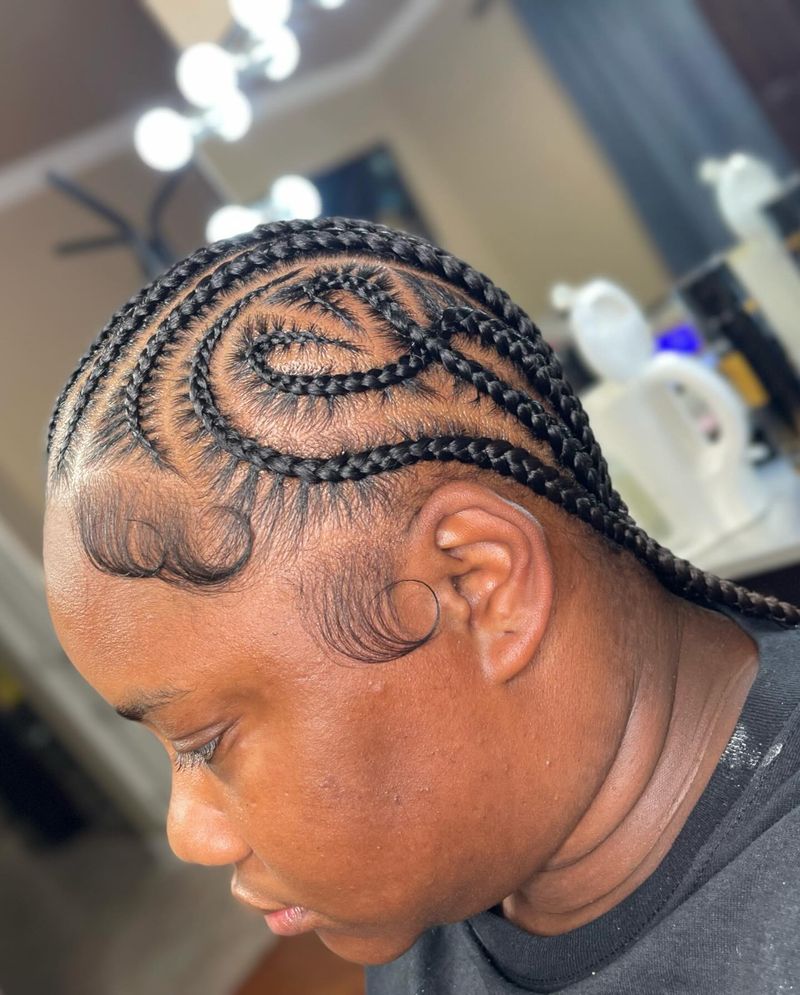 Cornrow Ponytail with Baby Hair