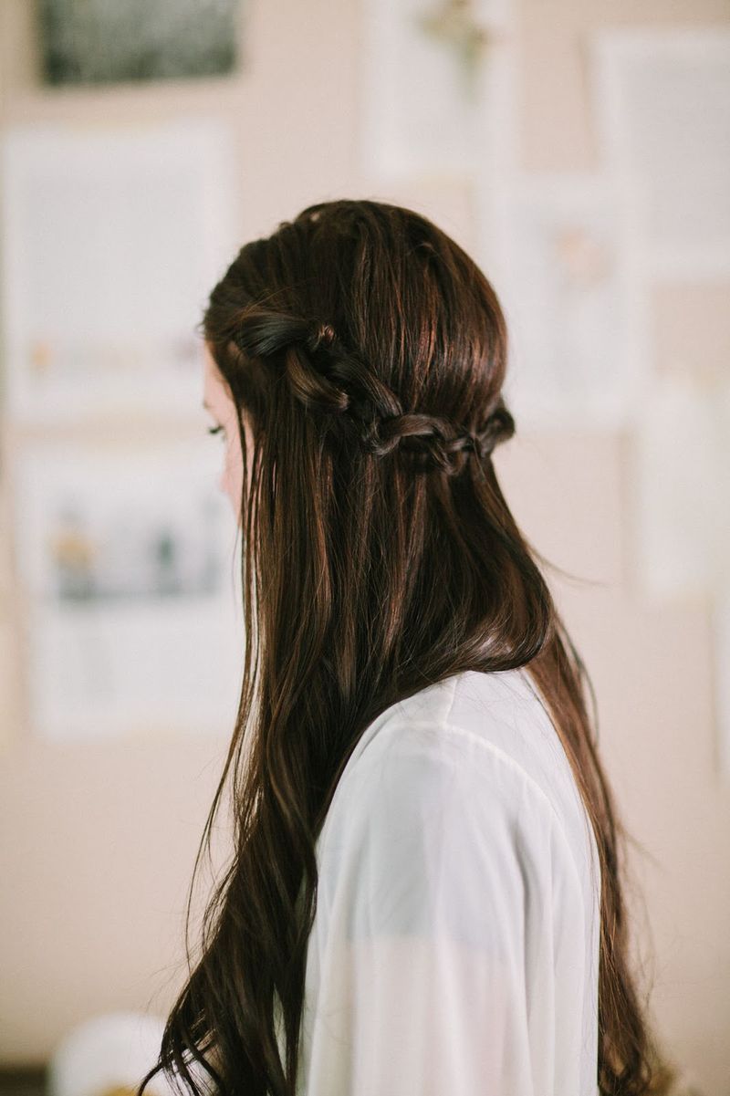 Braided Crown with Loose Ends