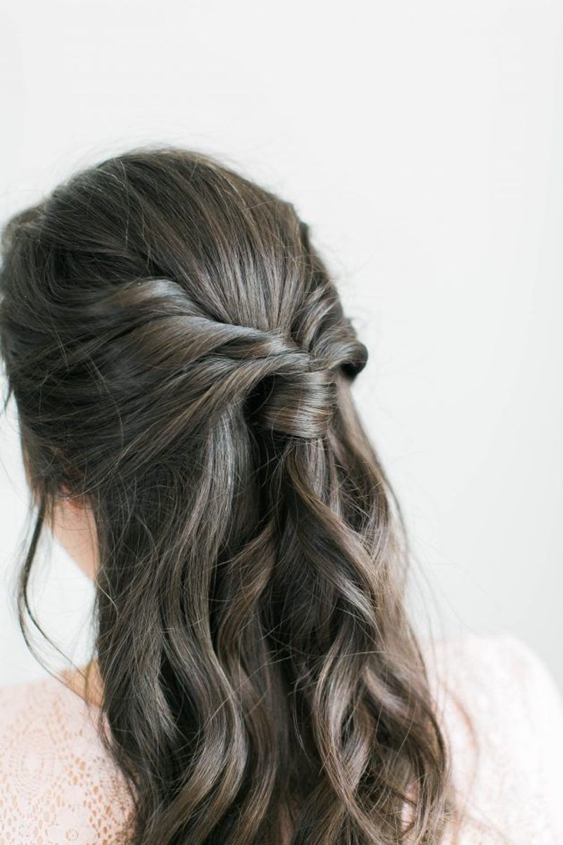 Loosely Pinned Half-Updo