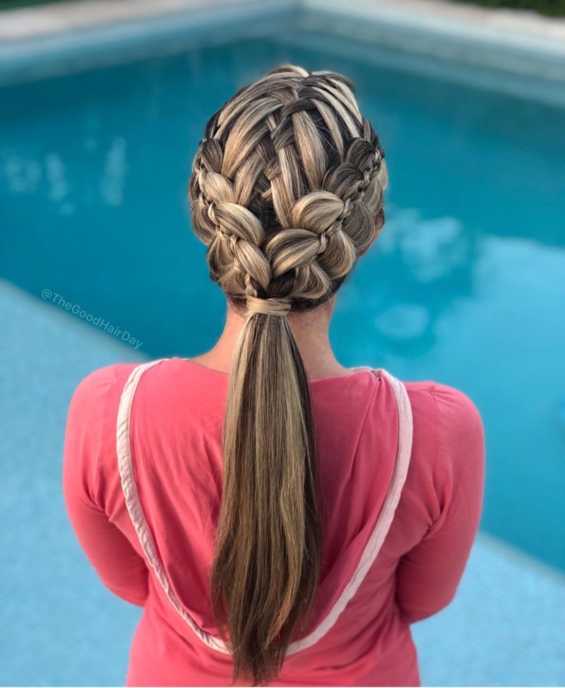 Waterfall Braid Ponytail
