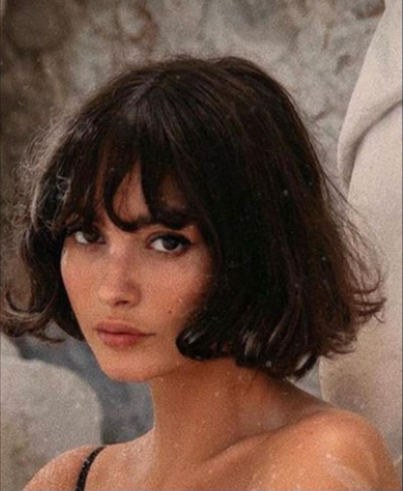 Rounded Bob with Curved Bangs