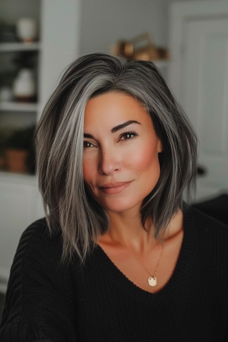 Salt and Pepper Layered Midi Cut
