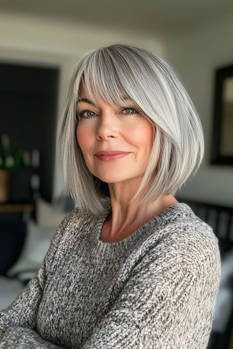 Dove Gray Blunt Fringe