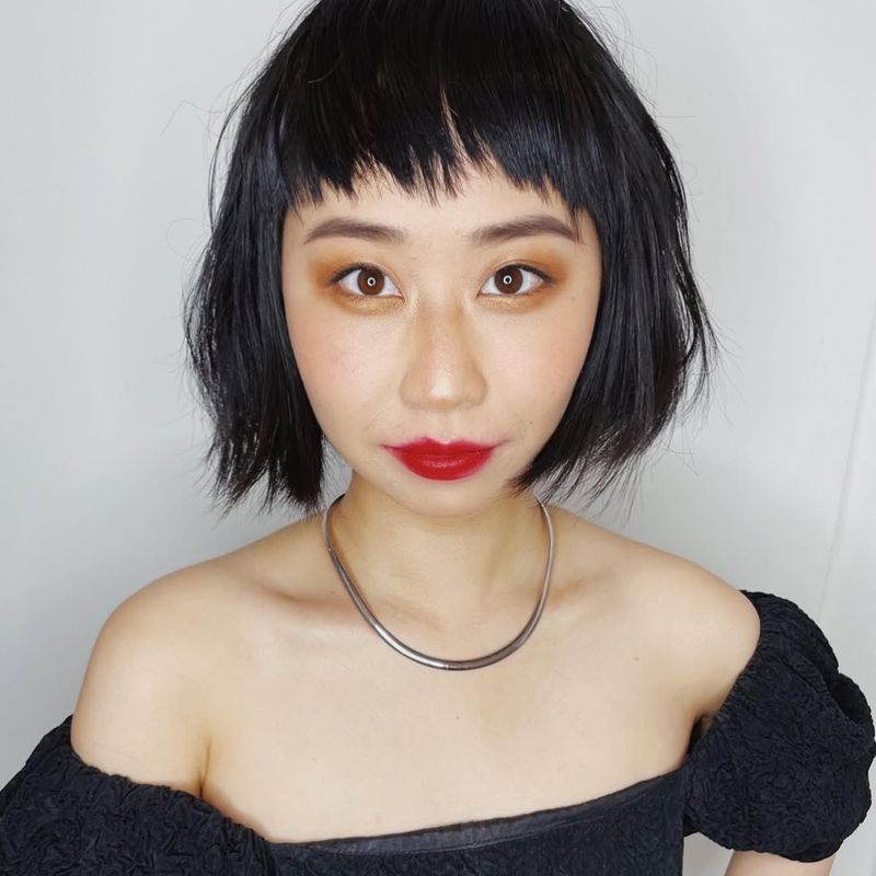 Razor-Cut Bob with Micro Bangs