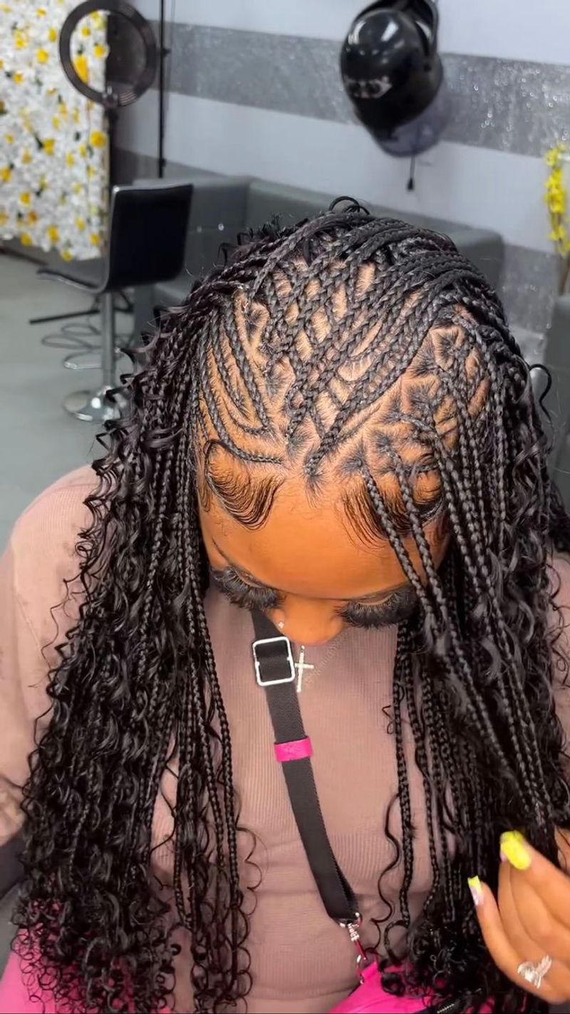 Geometric Part Box Braids