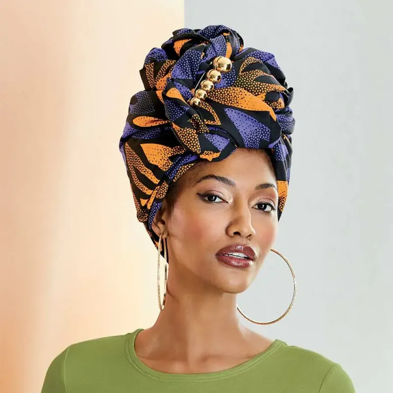 Tucked and Pinned Headwrap Style