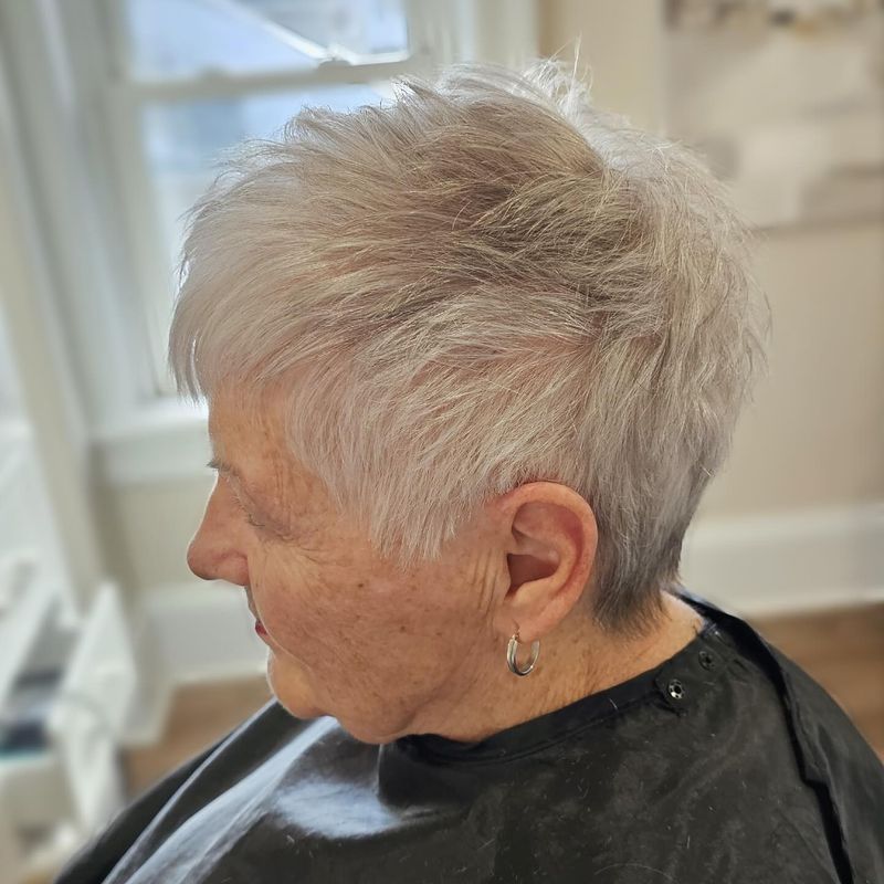 Textured Pixie Cut with Volume on Top