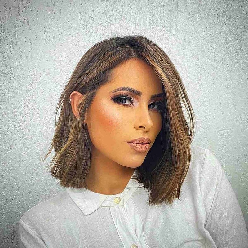 Blunt Lob with Subtle Layers