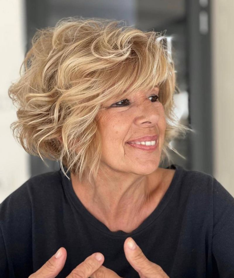 Tousled Crop with Forward Texture