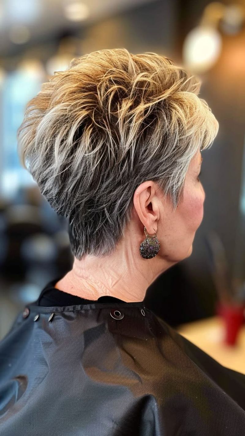 Tousled Wedge with Feathered Top