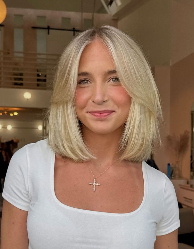 Sleek Middle-Parted Bob