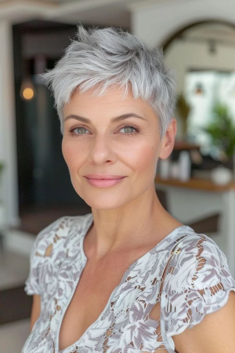 Tousled Crop with Textured Crown