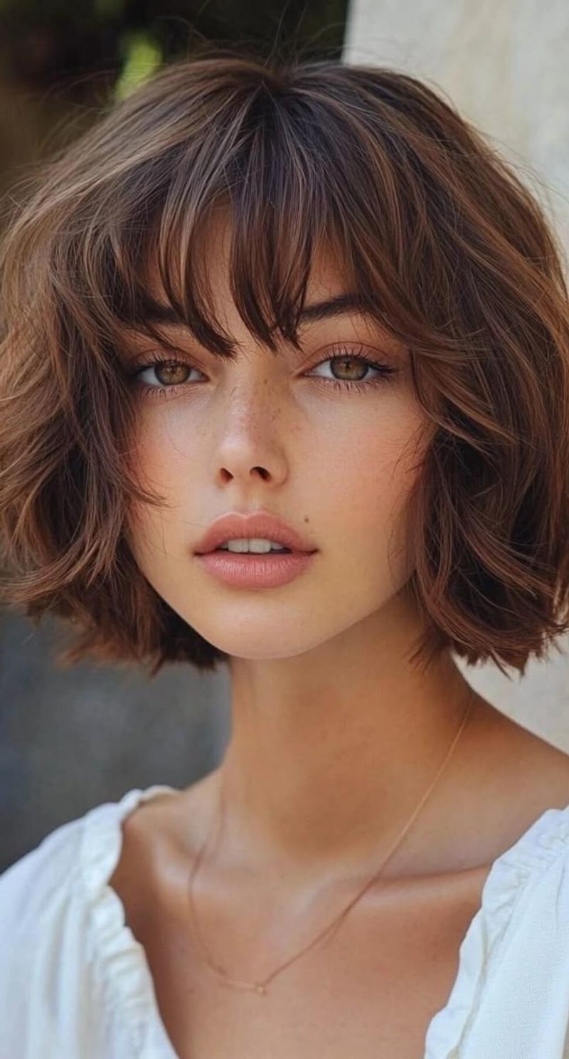 Curtain Bangs with Short Layers