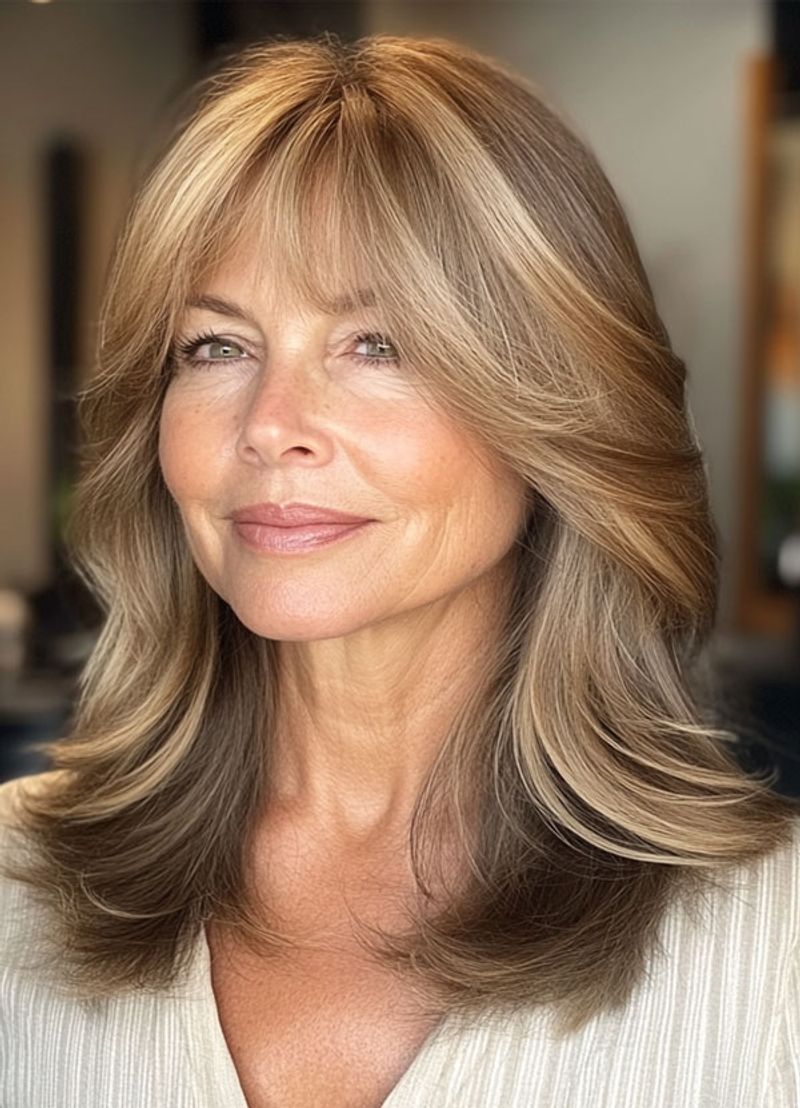 Curtain Bangs with Long Layers