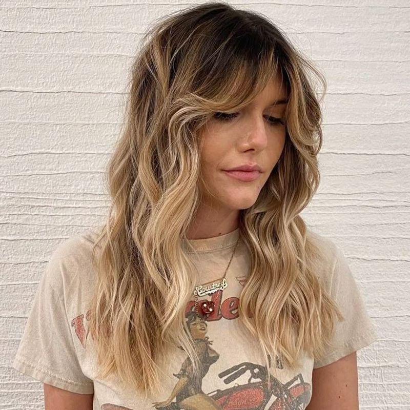 Long Shag with Curtain Bangs