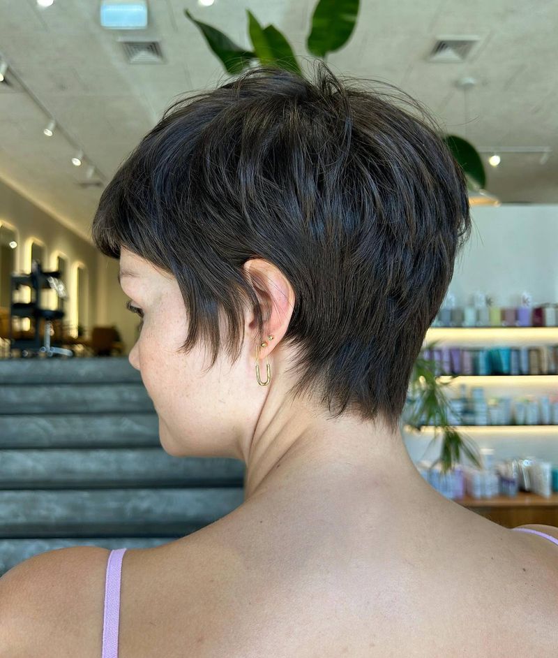 Layered Pixie with Tapered Neckline