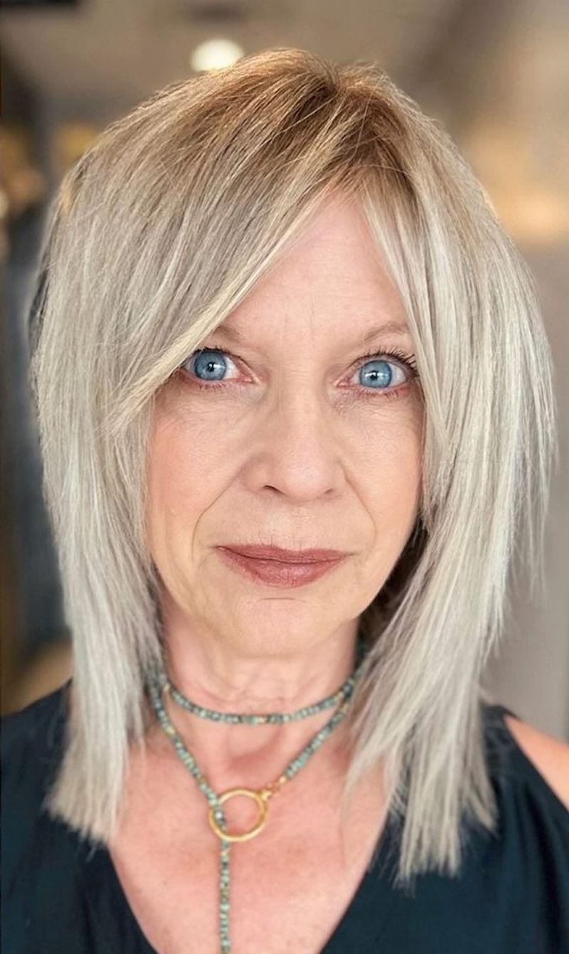 Classic Shoulder-Length with Curtain Bangs
